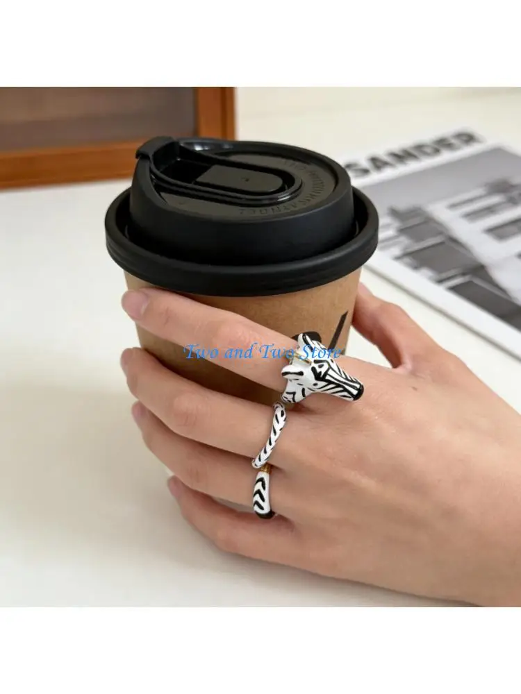 HX6F Trendsetting Zebras Stripe Rings Fashionable Stackable Jewelry Statement Finger Accessories Gift For Her
HX6F Trendsetting Zebras Stripe Rings Fashionable Stackable Jewelry Statement Finger Accessories Gift For Her