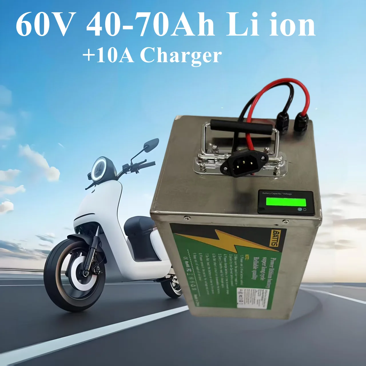 60V 40AH 45AH 50AH 70AH 60AH Li-ion Lithium Battery ion Rechargeable For vehicle Two-wheeler three -wheels
60V 40AH 45AH 50AH 70AH 60AH Li-ion Lithium Battery ion Rechargeable For vehicle Two-wheeler three -wheels