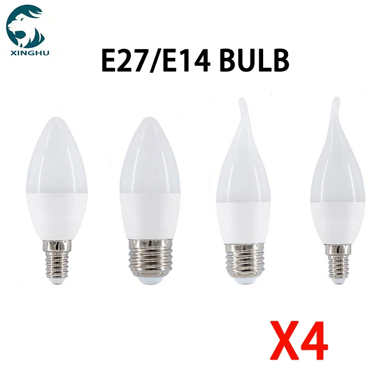 4pcs/batch LED Bulb E14 E27 LED Light Indoor Warm Cool White Light 3W 6W 9W 12W AC220V LED Candle Bulb Home Decor Pendant Light
4pcs/batch LED Bulb E14 E27 LED Light Indoor Warm Cool White Light 3W 6W 9W 12W AC220V LED Candle Bulb Home Decor Pendant Light