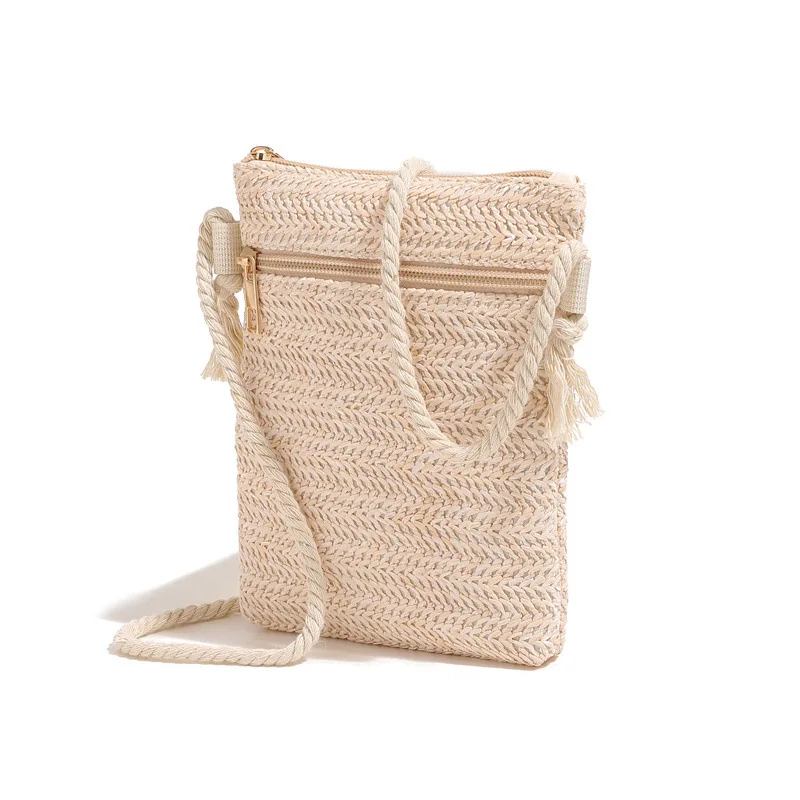 5pcs Crossbody Bags Women Straw Weave Plain Vertical Style Double Zipper Phone Bag
5pcs Crossbody Bags Women Straw Weave Plain Vertical Style Double Zipper Phone Bag
