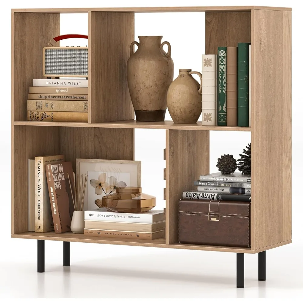 4 Cubby Open Bookcase, 3-Tier Freestanding Bookshelf with Detachable Metal Legs, Anti-toppling Device, Anti-Falling Baffles
4 Cubby Open Bookcase, 3-Tier Freestanding Bookshelf with Detachable Metal Legs, Anti-toppling Device, Anti-Falling Baffles