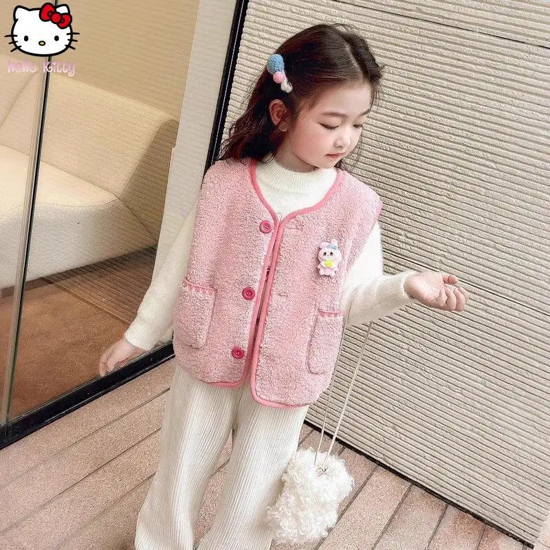 Kuromi Melody Girls Kawaii утолщенный жилет с героями мультфильмов, осенне-зимний стиль, одежда для девочек в стиле аниме, теплый жилет Sanrio, новый уличный жилет
Kuromi Melody Girls Kawaii утолщенный жилет с героями мультфильмов, осенне-зимний стиль, одежда для девочек в стиле аниме, теплый жилет Sanrio, новый уличный жилет