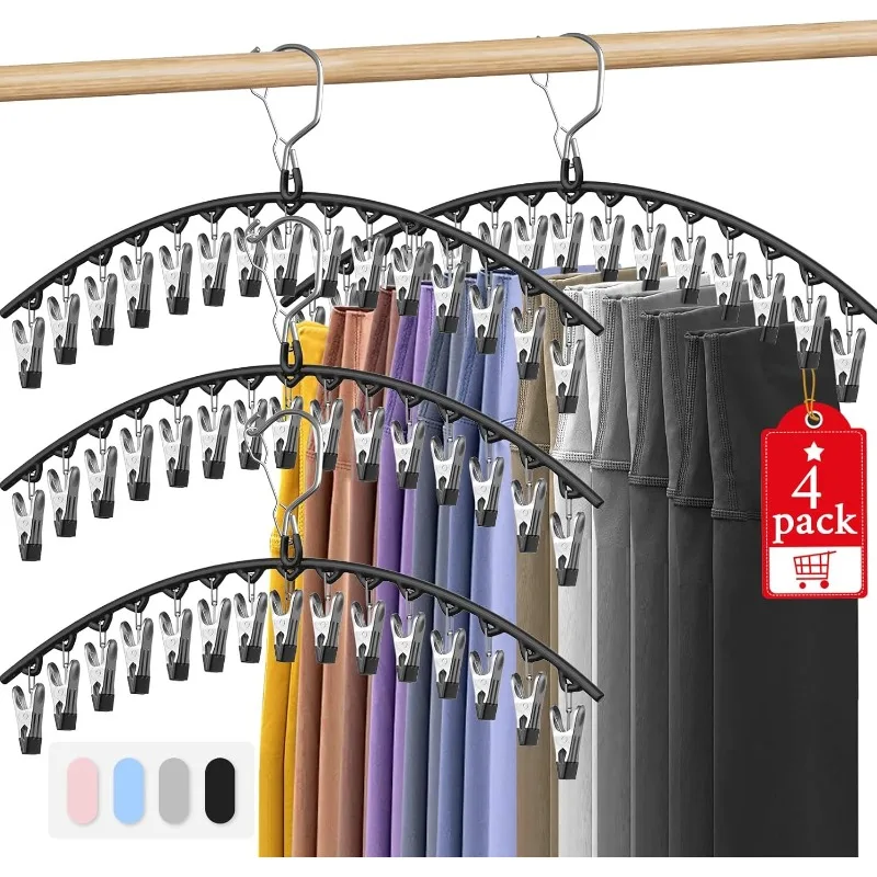 Upgrade Skirt Pants Hangers with Clips, Metal Legging Organizer for Closet with 15 Cilps Holds 60 Leggings/Shorts/Jeans/Skirts
Upgrade Skirt Pants Hangers with Clips, Metal Legging Organizer for Closet with 15 Cilps Holds 60 Leggings/Shorts/Jeans/Skirts