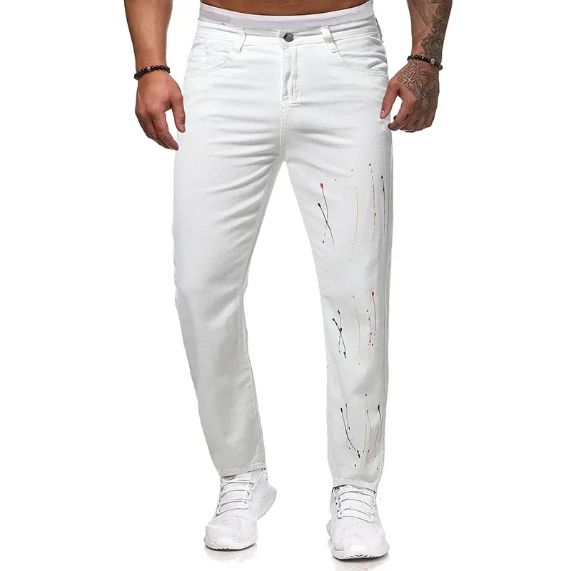 2023 New Men's Slim Fit Printed European and American Youth Casual Mid Rise Denim Pants
2023 New Men's Slim Fit Printed European and American Youth Casual Mid Rise Denim Pants