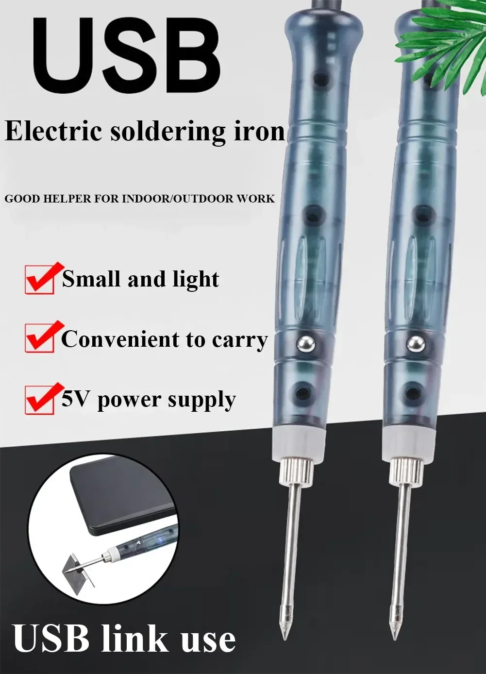 Portable USB Soldering Iron Electric Heating Tools Rework with Indicator Light Handle Welding Gun BGA Repair Tool
Portable USB Soldering Iron Electric Heating Tools Rework with Indicator Light Handle Welding Gun BGA Repair Tool