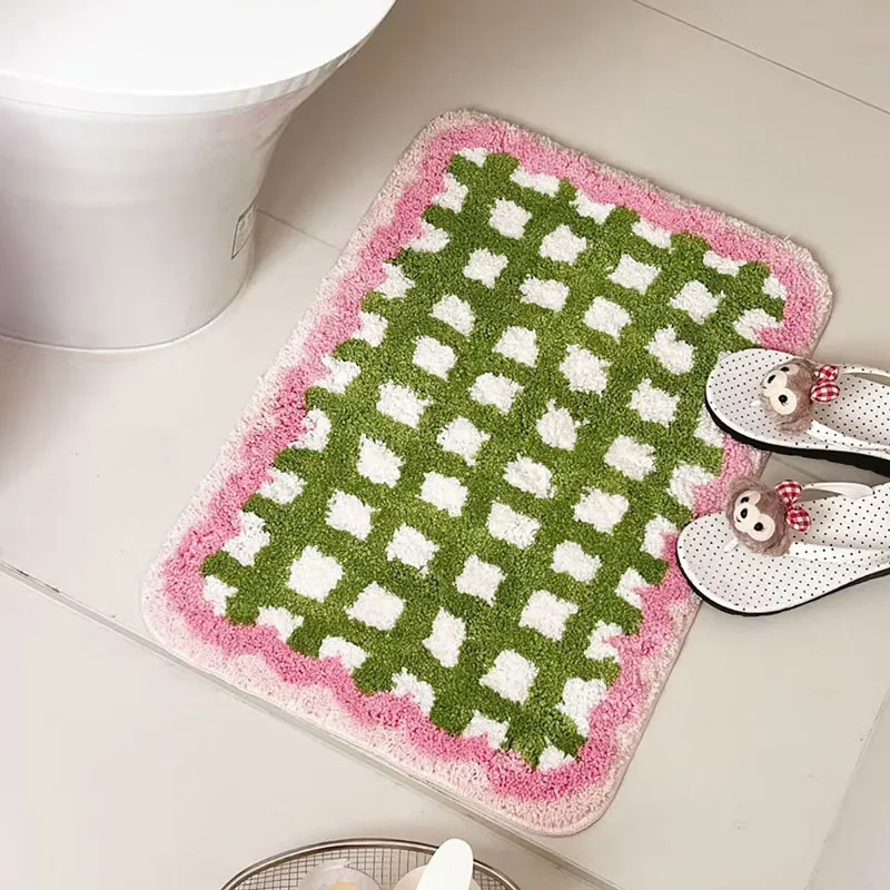 Cream Style Carpet Plaid Bathroom Mat Soft Plush Absorbent Rug Bathroom Machine Washable Rugs Non-Slip Floor Mat Room Decoration
Cream Style Carpet Plaid Bathroom Mat Soft Plush Absorbent Rug Bathroom Machine Washable Rugs Non-Slip Floor Mat Room Decoration