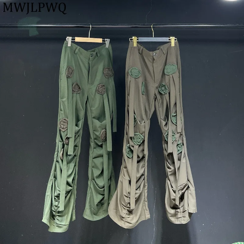 MWJLPWQ Niched Design 2025 Army Green Flared Trousers Men's Pleated Lace Up Flower Autumn Tide New Loose Casual Pants 11675
MWJLPWQ Niched Design 2025 Army Green Flared Trousers Men's Pleated Lace Up Flower Autumn Tide New Loose Casual Pants 11675