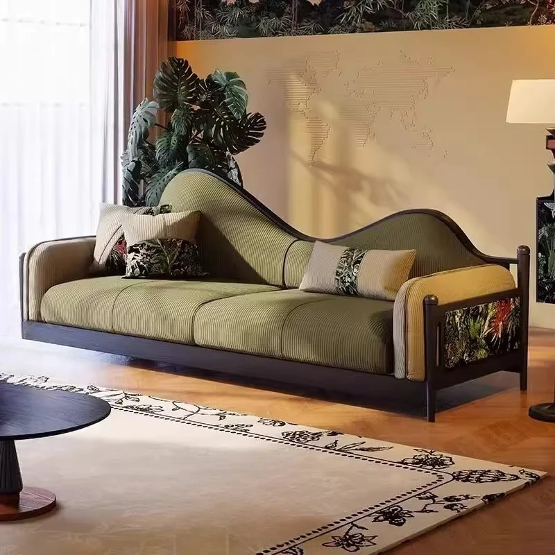 Medieval style living room furniture three-seat fabric sofa retro corduroy small apartment solid wood sofa
Medieval style living room furniture three-seat fabric sofa retro corduroy small apartment solid wood sofa