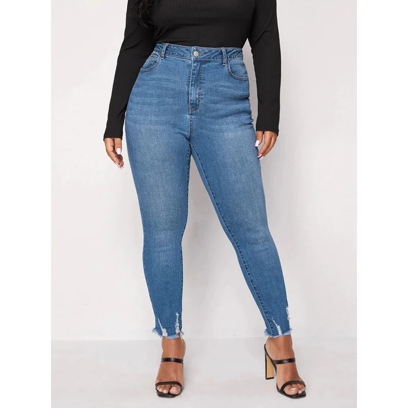 Plus Size Denim Raw Edge Skinny Pants FatMMStretch Pencil Pants Cross-BorderTEMUAmazonSHEINSpot European and American
Plus Size Denim Raw Edge Skinny Pants FatMMStretch Pencil Pants Cross-BorderTEMUAmazonSHEINSpot European and American
