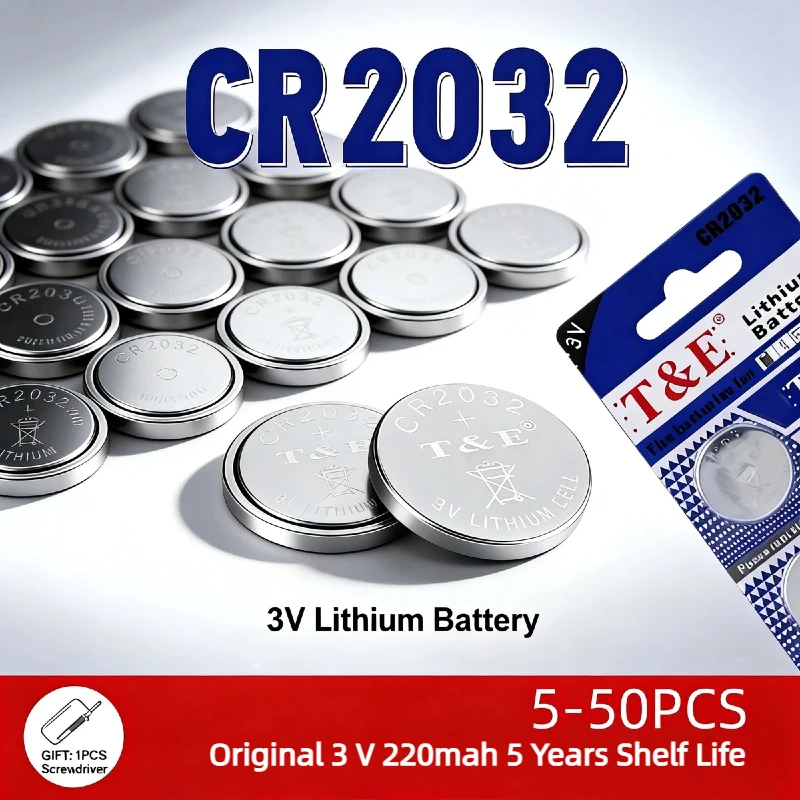 High Quality 5-50PCS CR2032 3V Lithium Button Battery DL2032 ECR2032 for Car Keys Watches Toys Calculators Remotes
High Quality 5-50PCS CR2032 3V Lithium Button Battery DL2032 ECR2032 for Car Keys Watches Toys Calculators Remotes