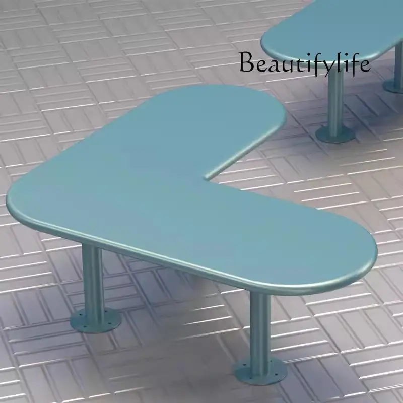 Milk tea shop cafe casual table and chair combination semi-circular arc long stool
Milk tea shop cafe casual table and chair combination semi-circular arc long stool