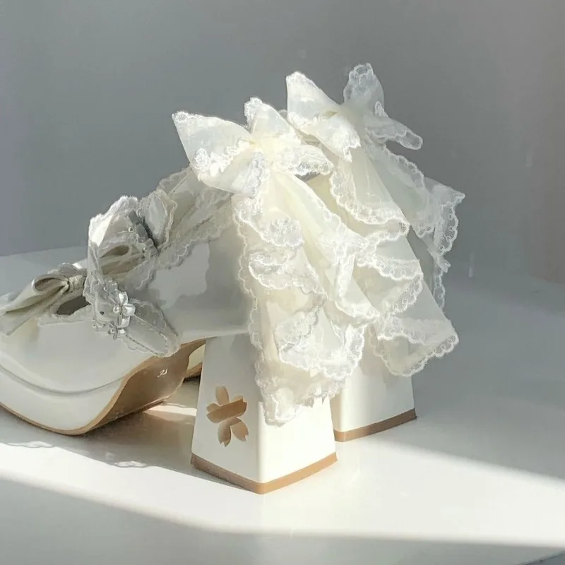 Sweet Cute Lace Bow Lolita Shoes for Women Designer Wedding Mary Jane Woman's Shoes Elegant Comfortable Women's Pumps and Heels
Sweet Cute Lace Bow Lolita Shoes for Women Designer Wedding Mary Jane Woman's Shoes Elegant Comfortable Women's Pumps and Heels