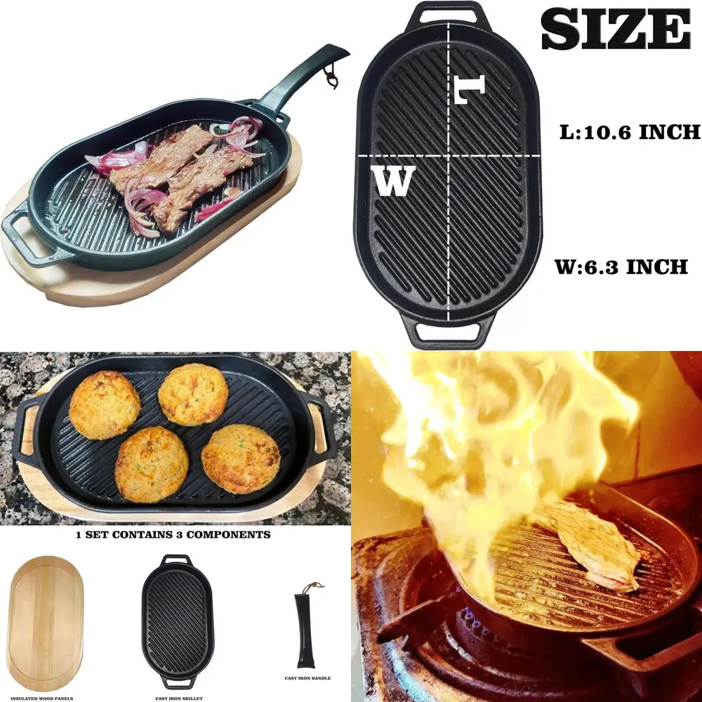 JIN Enhanced Skillet with Insulated Wooden Grip and Detachable Handle for Gas Cooktops and Grills
JIN Enhanced Skillet with Insulated Wooden Grip and Detachable Handle for Gas Cooktops and Grills