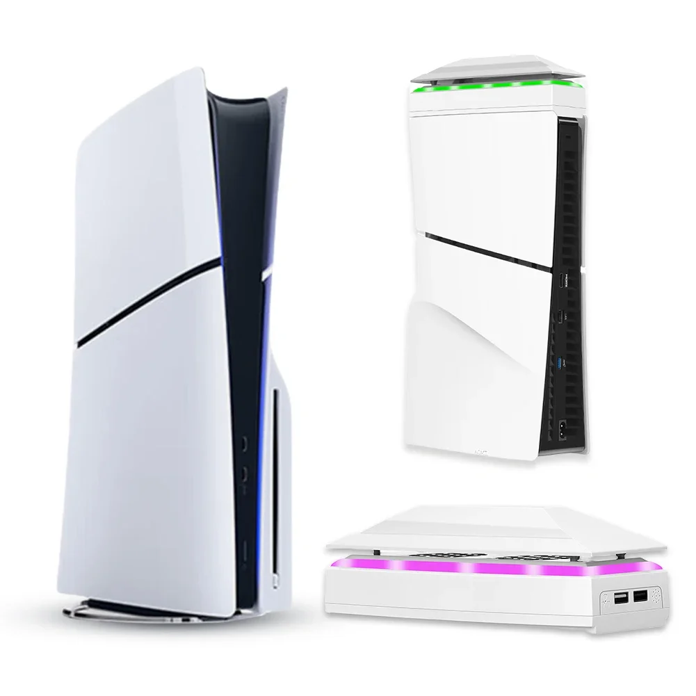 Console Cooling Fan with Dust Cover Colorful LED Light 2 USB Port Cooling Fan Adjustable Fan for PS5 Slim Console Disc/Digital
Console Cooling Fan with Dust Cover Colorful LED Light 2 USB Port Cooling Fan Adjustable Fan for PS5 Slim Console Disc/Digital