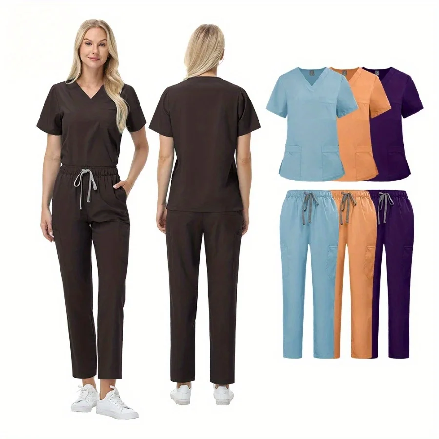 Women's Suit Women's Nursing Scrubs Set Short Sleeve Elastic Top And Straight Pants Hospital Uniform Multicolor Nurse
Women's Suit Women's Nursing Scrubs Set Short Sleeve Elastic Top And Straight Pants Hospital Uniform Multicolor Nurse