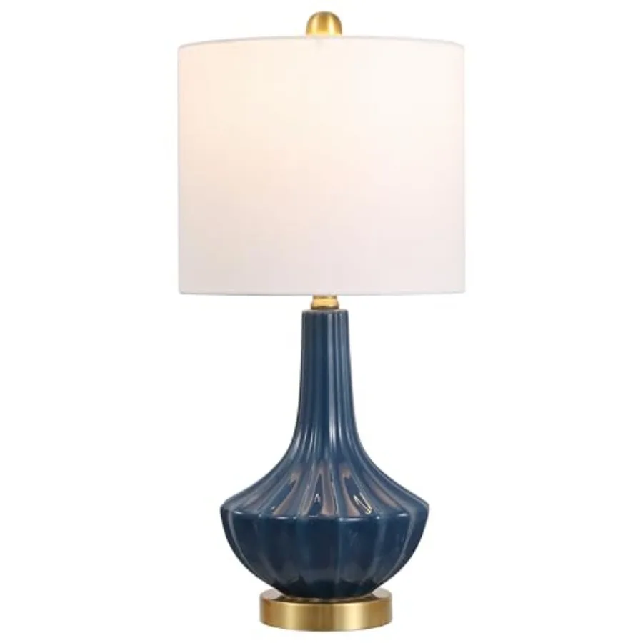 21.5" Brass Gold Ribbed Ceramic Gourd Table Lamp Contemporary Bedside Nightstand Lamp for Bedroom Living Room with Linen Shade
21.5" Brass Gold Ribbed Ceramic Gourd Table Lamp Contemporary Bedside Nightstand Lamp for Bedroom Living Room with Linen Shade