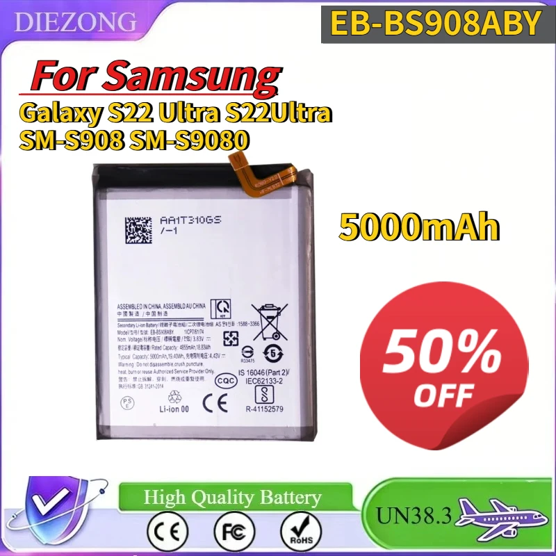 Fast Shipping Flash sale EB-BS908ABY 5000mAh For Samsun g Galaxy S22 Ultra S22Ultra SM-S908 SM-S9080
Fast Shipping Flash sale EB-BS908ABY 5000mAh For Samsun g Galaxy S22 Ultra S22Ultra SM-S908 SM-S9080
