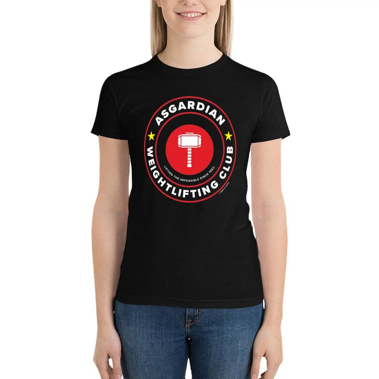 Asgardian Weightlifting Club T-Shirt funny animal print shirt for girls shirts graphic tees graphic t-shirts for Women
Asgardian Weightlifting Club T-Shirt funny animal print shirt for girls shirts graphic tees graphic t-shirts for Women