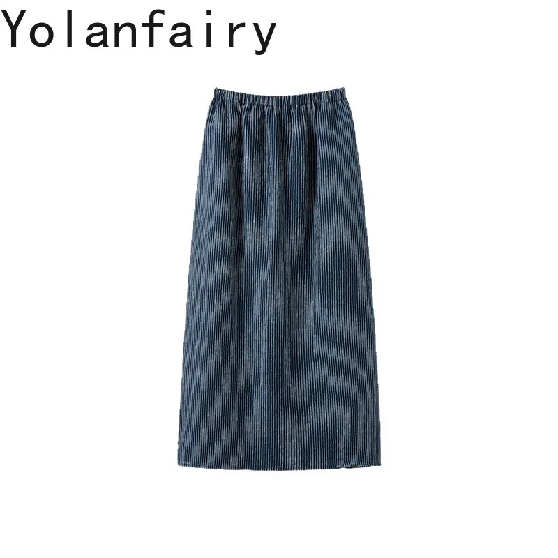 Юбки YOLANFAIRY из 100% льна для женщин, лето 2026, винтажная полосатая юбка миди в корейском стиле, прямая юбка с разрезом, на резинке
Юбки YOLANFAIRY из 100% льна для женщин, лето 2026, винтажная полосатая юбка миди в корейском стиле, прямая юбка с разрезом, на резинке
