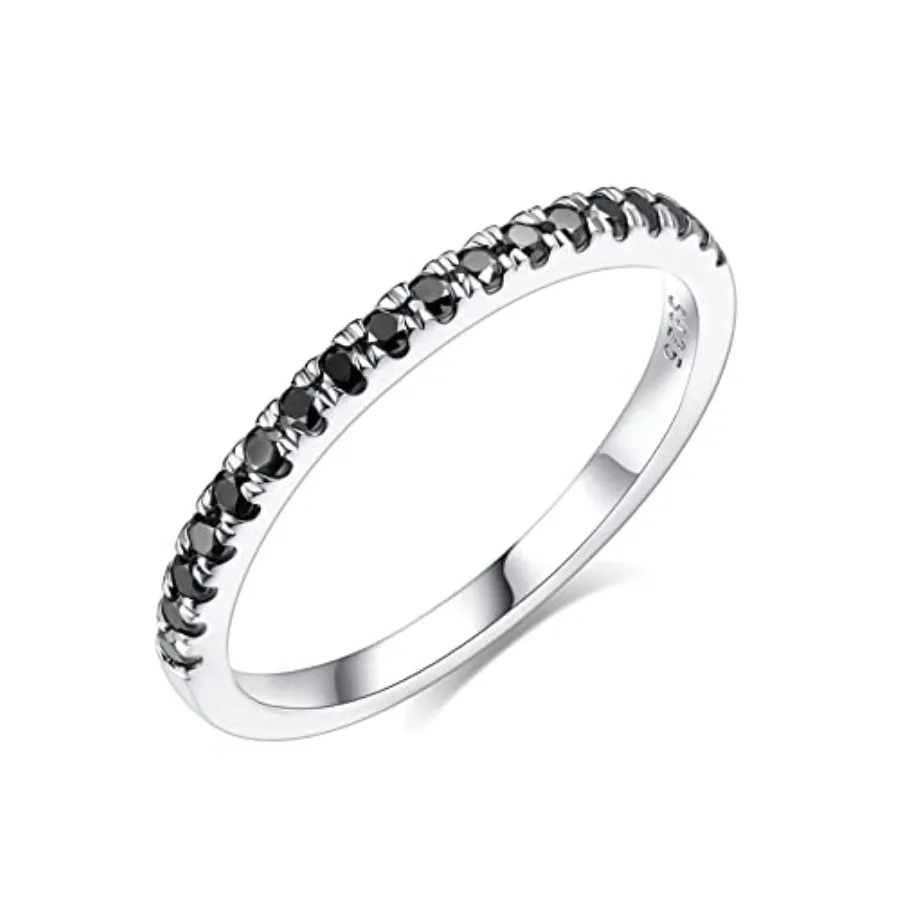 IMOLOVE Black Moissanite Wedding Band for Women Moissanite Half Eternity Rings in Sterling Silver with 18K Gold Plated Size 4
IMOLOVE Black Moissanite Wedding Band for Women Moissanite Half Eternity Rings in Sterling Silver with 18K Gold Plated Size 4