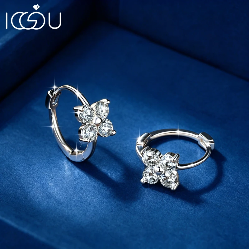 IOGOU Exquisite Four-Leaf Flower 3mm D Color Moissanite Hoop Earring Clover Huggie Earrings for Women Birthday Jewelry Gifts
IOGOU Exquisite Four-Leaf Flower 3mm D Color Moissanite Hoop Earring Clover Huggie Earrings for Women Birthday Jewelry Gifts