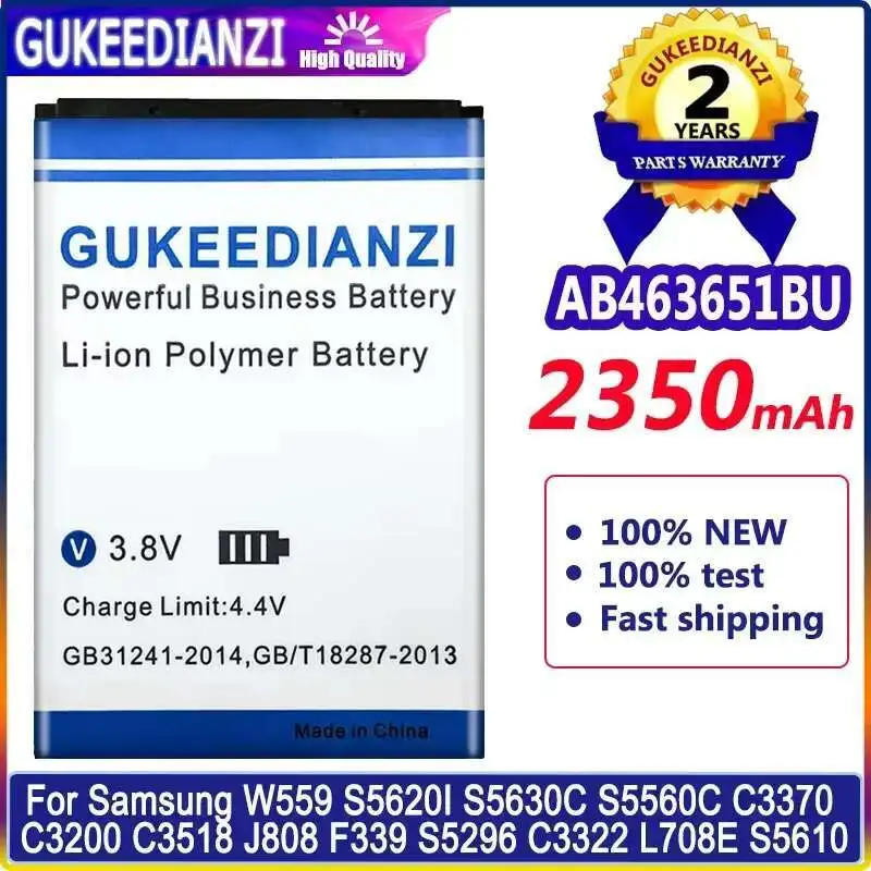 Replacement Battery For Samsung S5620I S5630C S5560C W559 J808 F339 S5296 C3322 L708E C3370 C3200 C3518 S5610 AB463651BU 2350mAh
Replacement Battery For Samsung S5620I S5630C S5560C W559 J808 F339 S5296 C3322 L708E C3370 C3200 C3518 S5610 AB463651BU 2350mAh