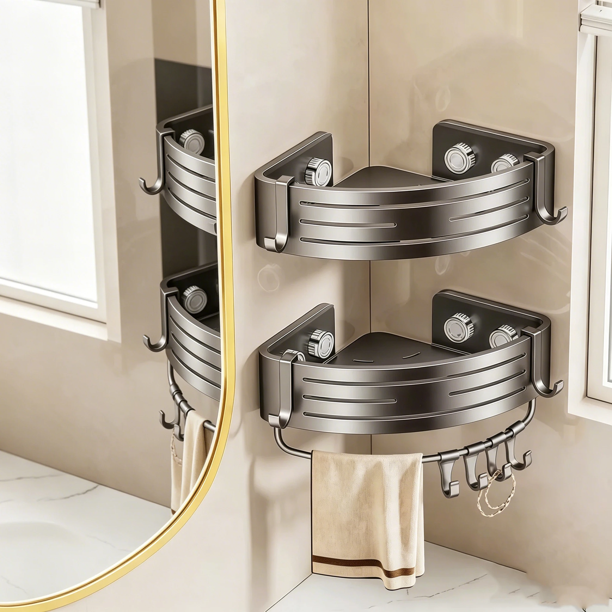 No-Drill Stick-on Suction Cup Wall Mount Bathroom Shelf Shampoo Tissue Holder
No-Drill Stick-on Suction Cup Wall Mount Bathroom Shelf Shampoo Tissue Holder