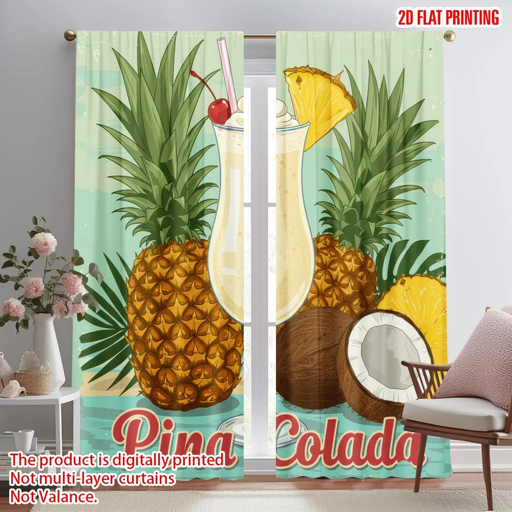 2D flat printing 2pcs Curtain Tropical Pina Colada Digital Printed Polyester Drapes Seasonal Party & Holiday Decor Perfect for
2D flat printing 2pcs Curtain Tropical Pina Colada Digital Printed Polyester Drapes Seasonal Party & Holiday Decor Perfect for