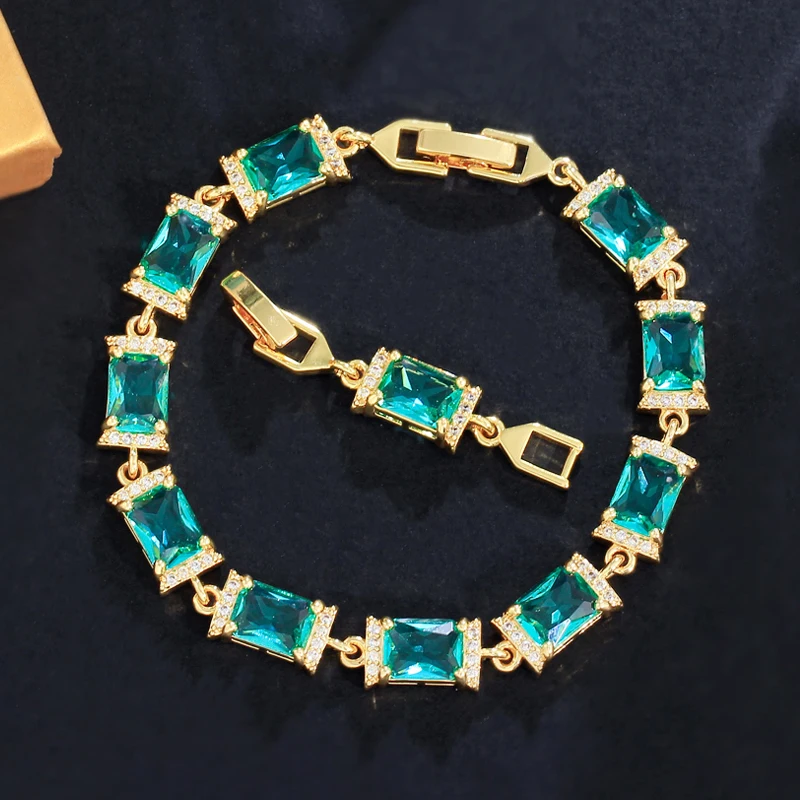 ThreeGraces Fashion Light Green Cubic Zirconia Gold Color Rectangle CZ Link Chain Bracelet for Women Chic Party Jewelry BR349
ThreeGraces Fashion Light Green Cubic Zirconia Gold Color Rectangle CZ Link Chain Bracelet for Women Chic Party Jewelry BR349