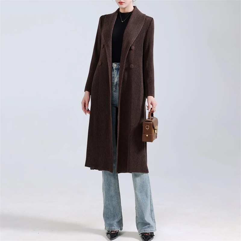 High-End Thick Pleated Women Trench Coat Mid-Length Chic New Tie-Up Double Breasted Windbreaker with Belt Chic 2025 Winter New
High-End Thick Pleated Women Trench Coat Mid-Length Chic New Tie-Up Double Breasted Windbreaker with Belt Chic 2025 Winter New