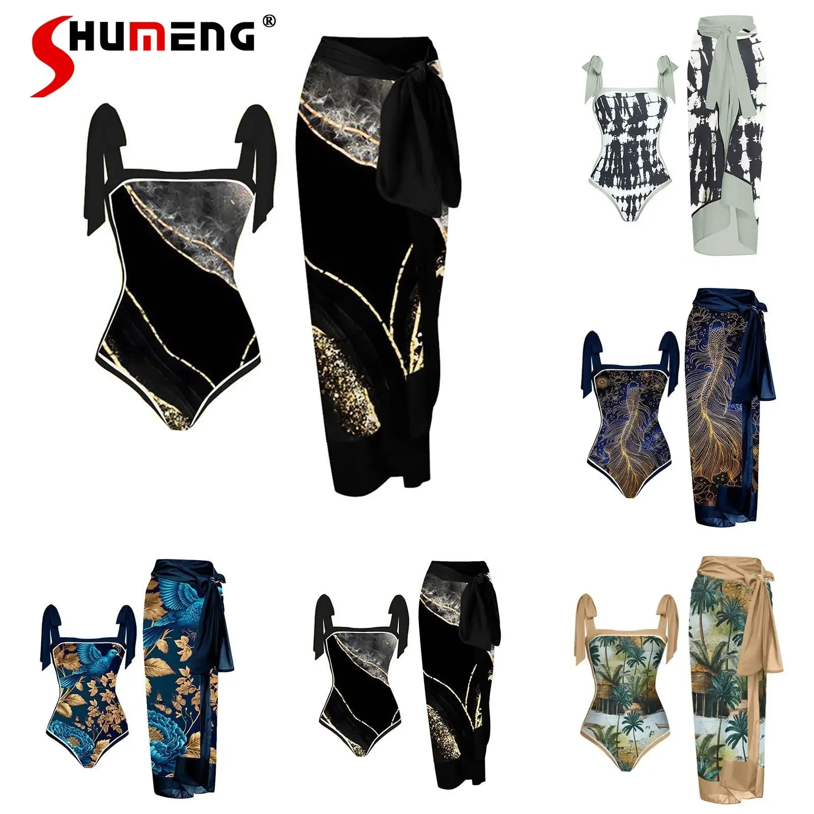 Summer New Multi-Color Printing One Piece Swimsuit Women's Seperated Swimwear Personality Fashion High Waist Bikini Bathing Suit
Summer New Multi-Color Printing One Piece Swimsuit Women's Seperated Swimwear Personality Fashion High Waist Bikini Bathing Suit