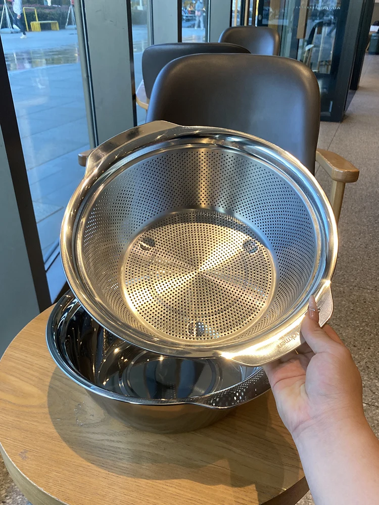 Thiened 304 Stainl Steel Drain Basket Set Double Eared Fruit Basket Rice Waing Basin Vegetable Waing Tray Nordic Sle
Thiened 304 Stainl Steel Drain Basket Set Double Eared Fruit Basket Rice Waing Basin Vegetable Waing Tray Nordic Sle
