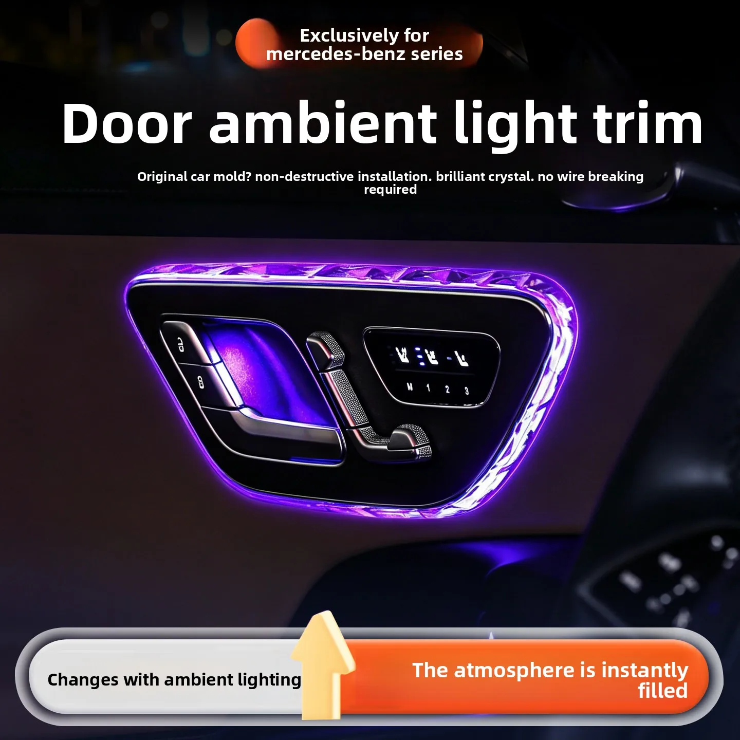 For Mercedes E300L S C Class EQE GLC GLE Reading Light Crystal Decor Frame Cover Ambient Lamp Trim Interior Luxury Bling Styling
For Mercedes E300L S C Class EQE GLC GLE Reading Light Crystal Decor Frame Cover Ambient Lamp Trim Interior Luxury Bling Styling