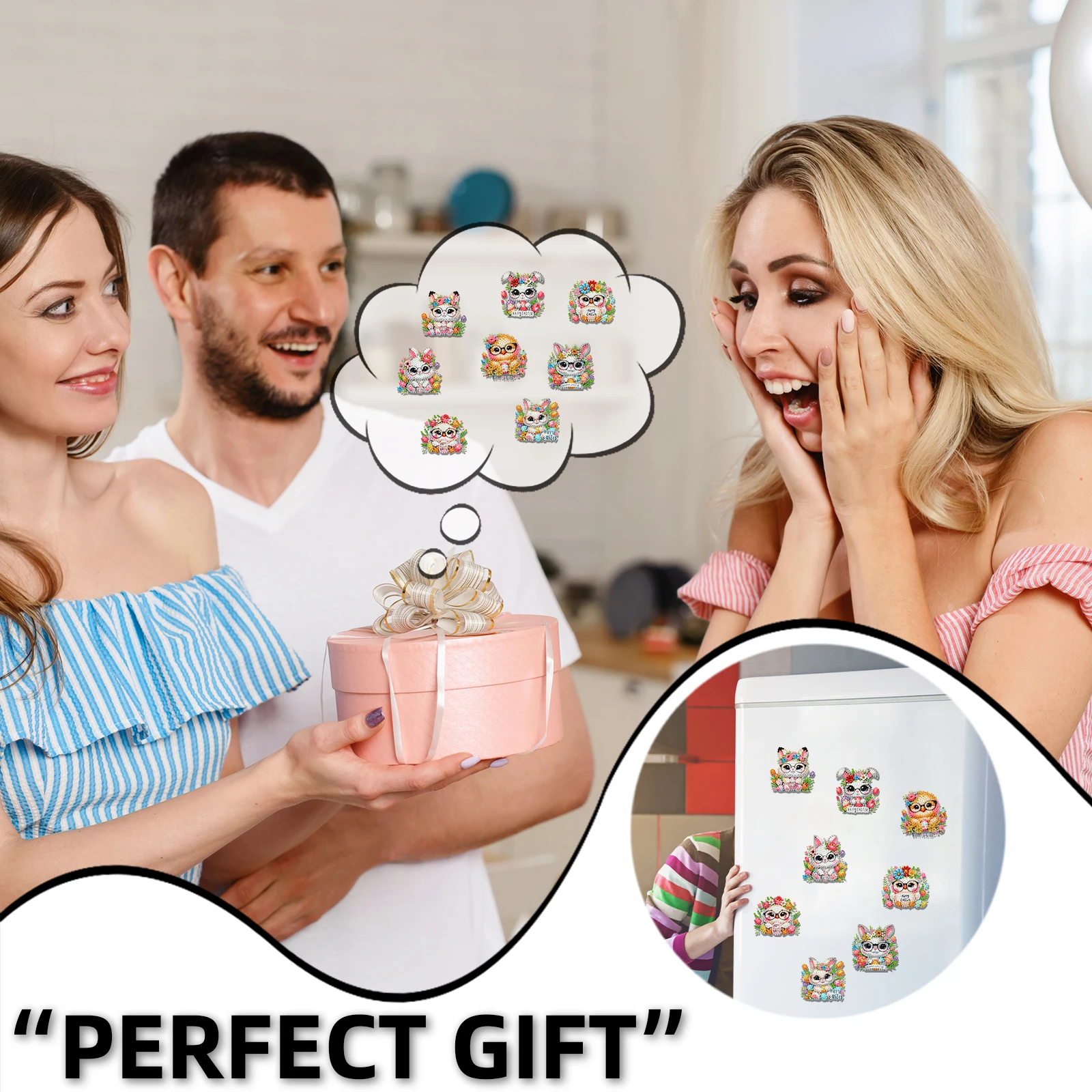 8 Pcs Easter Diamond Painting Magnets for Refrigerator Heart Flower Stripe Star Eggs Diamond Art Kits Easter Rhinestone Gems Kit
8 Pcs Easter Diamond Painting Magnets for Refrigerator Heart Flower Stripe Star Eggs Diamond Art Kits Easter Rhinestone Gems Kit