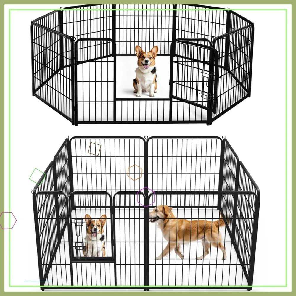 32" Metal Dog Playpen, 8-Panel Foldable Pet Fence with Door for Indoor/Outdoor Use, Small to Large Dogs, Portable for RV Camping
32" Metal Dog Playpen, 8-Panel Foldable Pet Fence with Door for Indoor/Outdoor Use, Small to Large Dogs, Portable for RV Camping