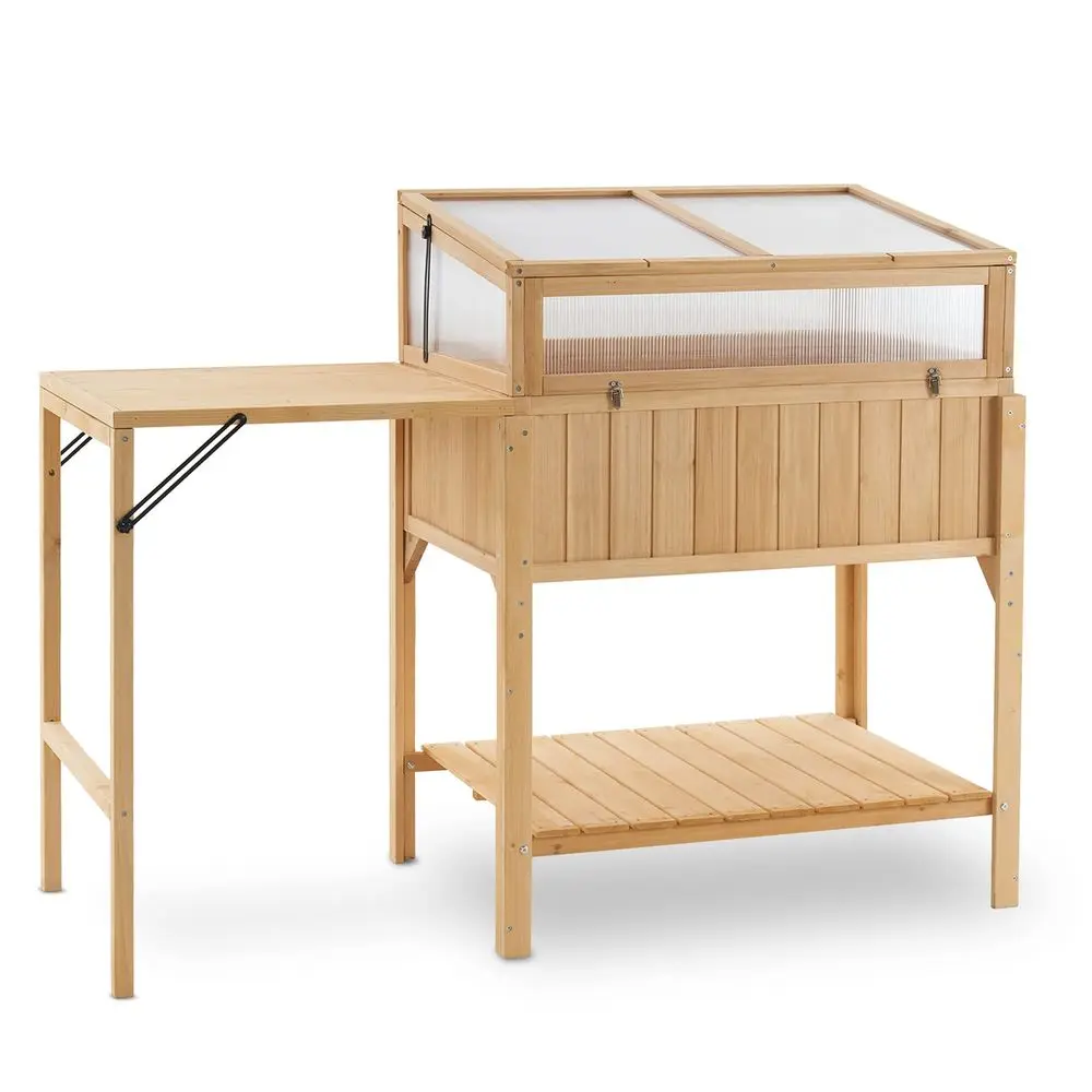 Cold Frame Greenhouse with Foldable Potting Table, Raised Garden Bed Planter Box with Legs and Wooden Greenhouse with Shelf for
Cold Frame Greenhouse with Foldable Potting Table, Raised Garden Bed Planter Box with Legs and Wooden Greenhouse with Shelf for