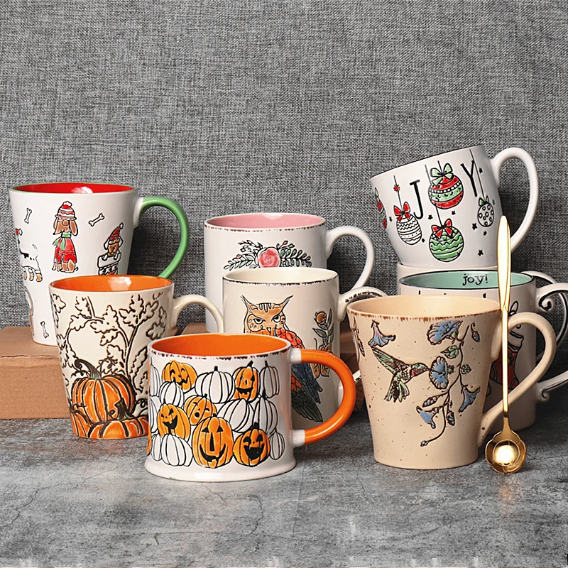Hand-painted Cup Retro Hand-painted Underglaze Color Large Capacity Ceramic Water Cup
Hand-painted Cup Retro Hand-painted Underglaze Color Large Capacity Ceramic Water Cup