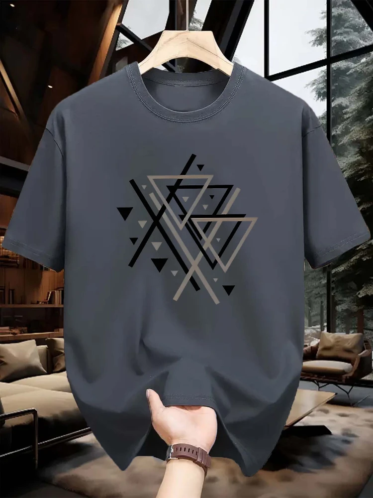 Men's Casual Comfort Short-Sleeve 100% cotton T-Shirt with Geometric Pattern-Stylish & Versatile,Perfect for Attire.
Men's Casual Comfort Short-Sleeve 100% cotton T-Shirt with Geometric Pattern-Stylish & Versatile,Perfect for Attire.