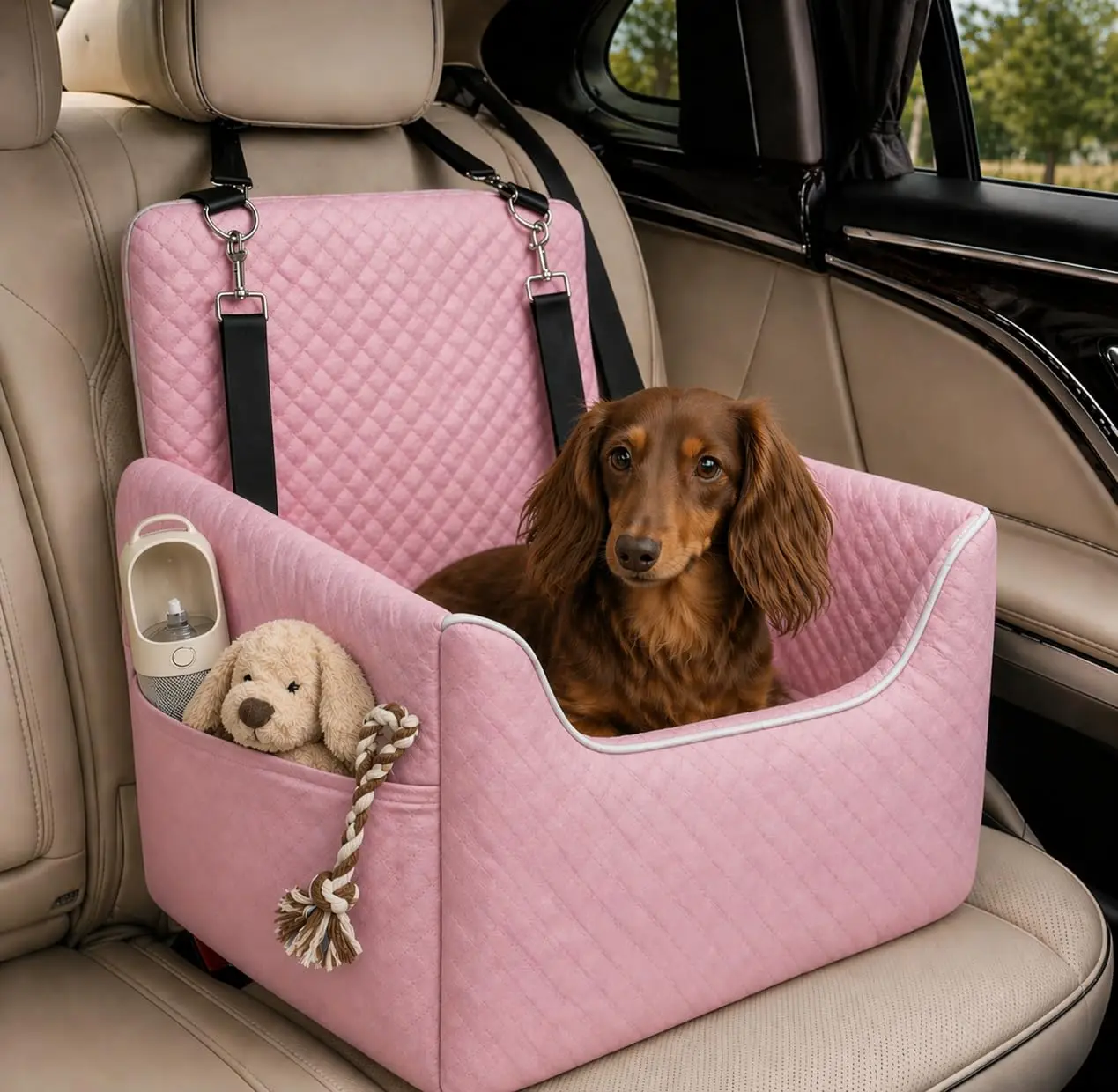 Pet Car Booster Seat For Small Medium Dogs Under 35 Lbs With Washable Cover And Cushion
Pet Car Booster Seat For Small Medium Dogs Under 35 Lbs With Washable Cover And Cushion
