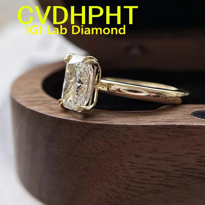 Radiant D Color 1 2 3Ct IGI Lab Growing Diamond Ring Solid 9K Yellow Gold Diamond Ring wedding ring Factory custom Engagement
Radiant D Color 1 2 3Ct IGI Lab Growing Diamond Ring Solid 9K Yellow Gold Diamond Ring wedding ring Factory custom Engagement