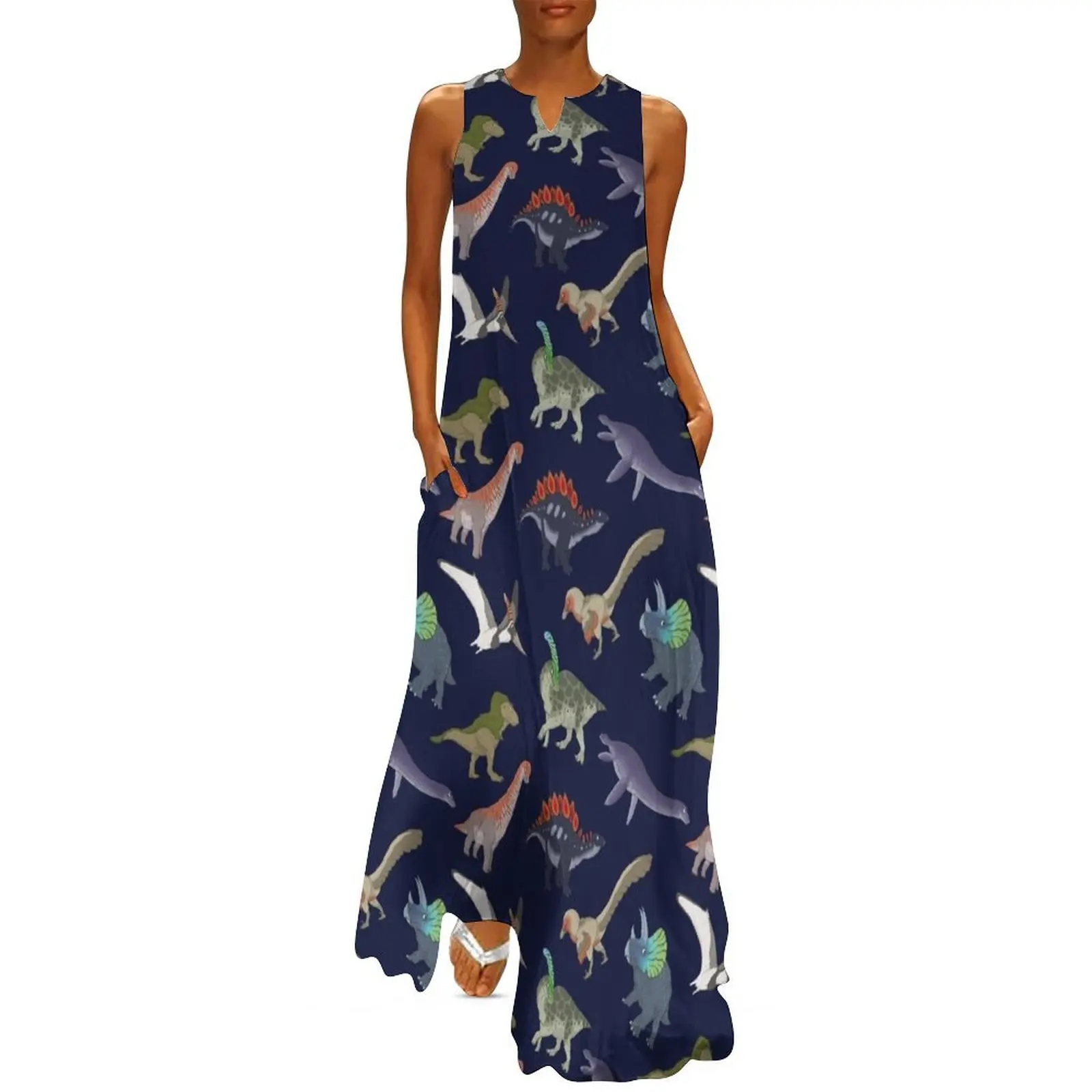 Mesozoic Reptiles Pattern - Night Long Dress Long dress woman clothes for woman
Mesozoic Reptiles Pattern - Night Long Dress Long dress woman clothes for woman