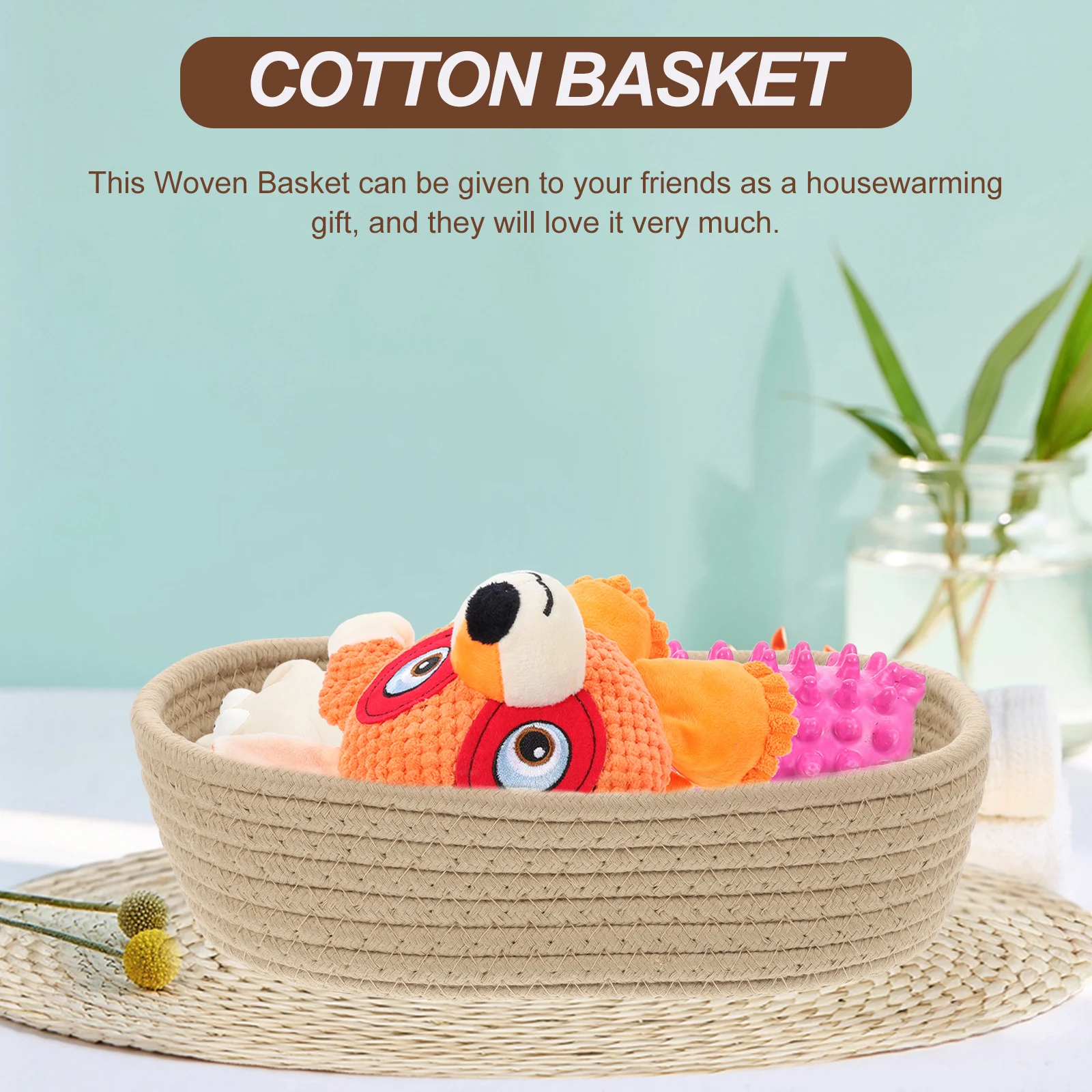 Cotton Woven Storage Basket Fabric Toy Container Organizer Baskets Wicker Decor Tidy Simplify Use
Cotton Woven Storage Basket Fabric Toy Container Organizer Baskets Wicker Decor Tidy Simplify Use