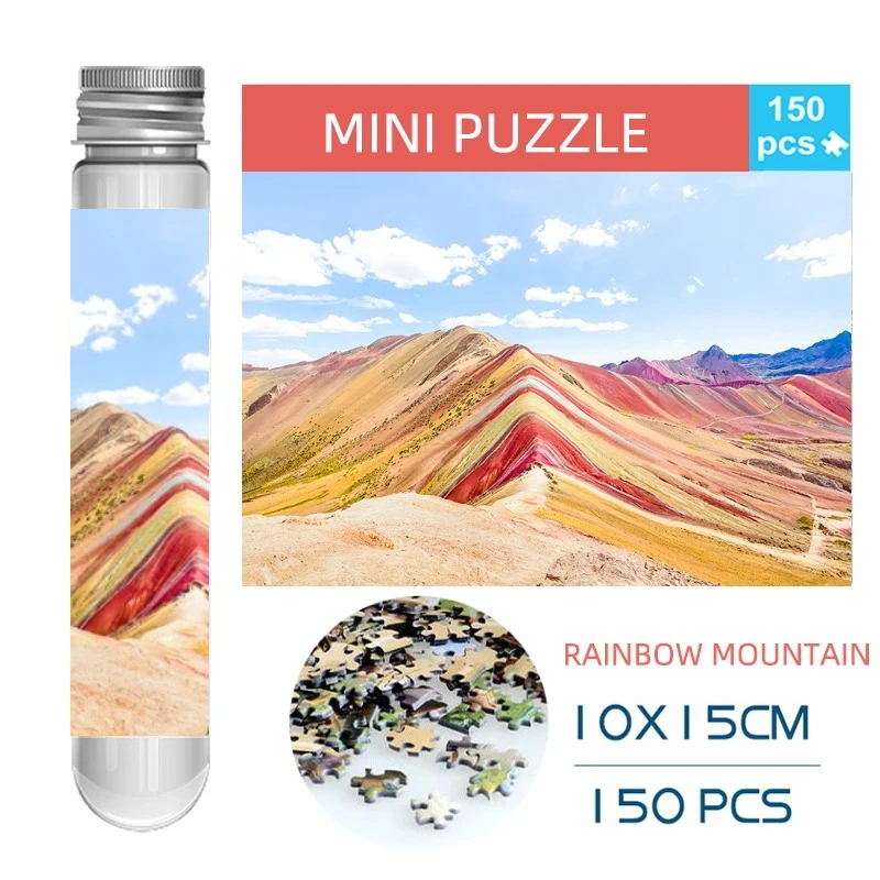 150PCS Mini Test Tube Jigsaw Puzzles Peru Rainbow Mountain Decompression Toy Puzzle Game Family
150PCS Mini Test Tube Jigsaw Puzzles Peru Rainbow Mountain Decompression Toy Puzzle Game Family