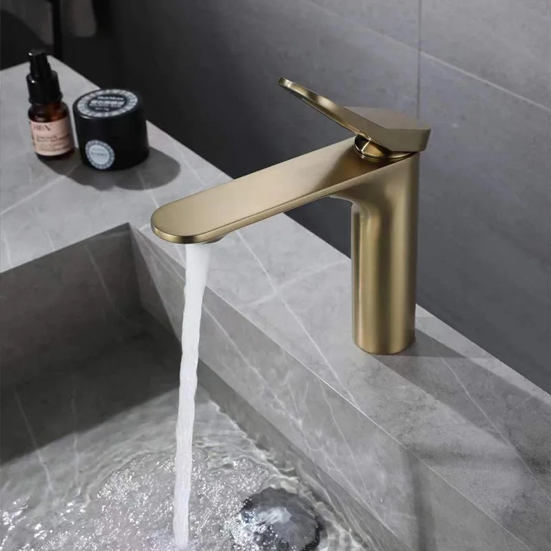 Basin Faucet Bathroom Sink Mixer Hot and Cold Brush Gold Faucet Brass Matte Black Decked Single Lever Water Tap Chrome Black
Basin Faucet Bathroom Sink Mixer Hot and Cold Brush Gold Faucet Brass Matte Black Decked Single Lever Water Tap Chrome Black
