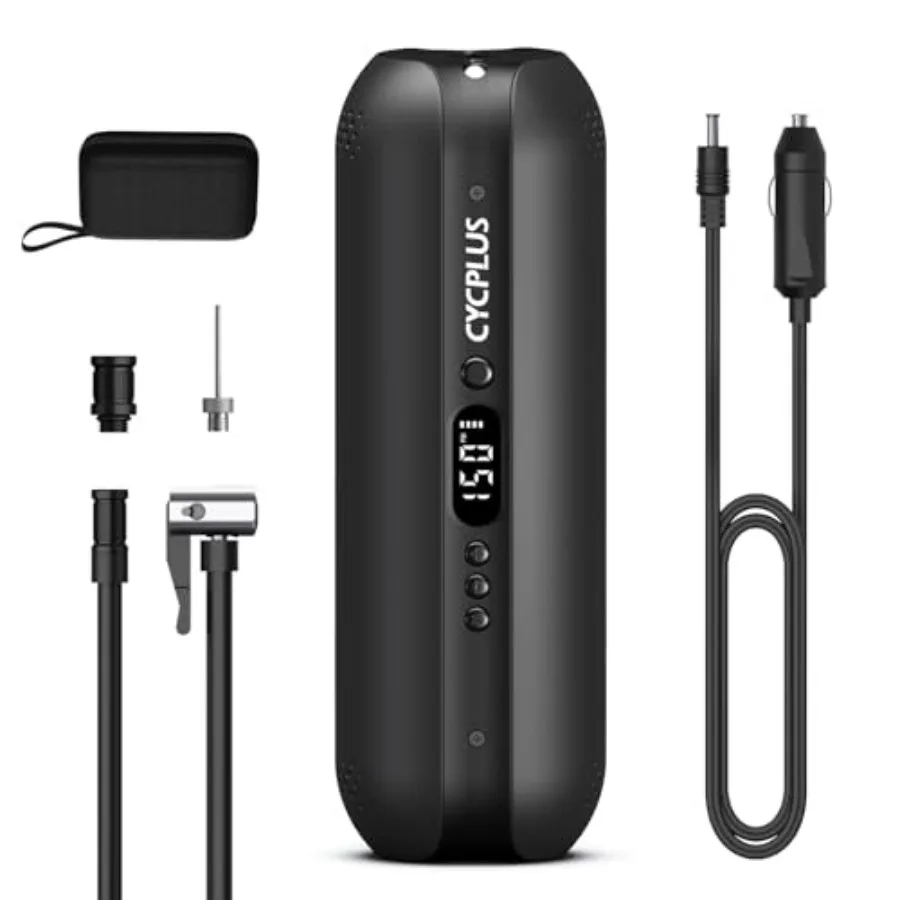 Portable Air Compressor 150PSI Cordless Tire Inflator with Digital LCD Gauge and LED Light DC/AC 2-in-1 for Car Motorcycle E-Bi
Portable Air Compressor 150PSI Cordless Tire Inflator with Digital LCD Gauge and LED Light DC/AC 2-in-1 for Car Motorcycle E-Bi