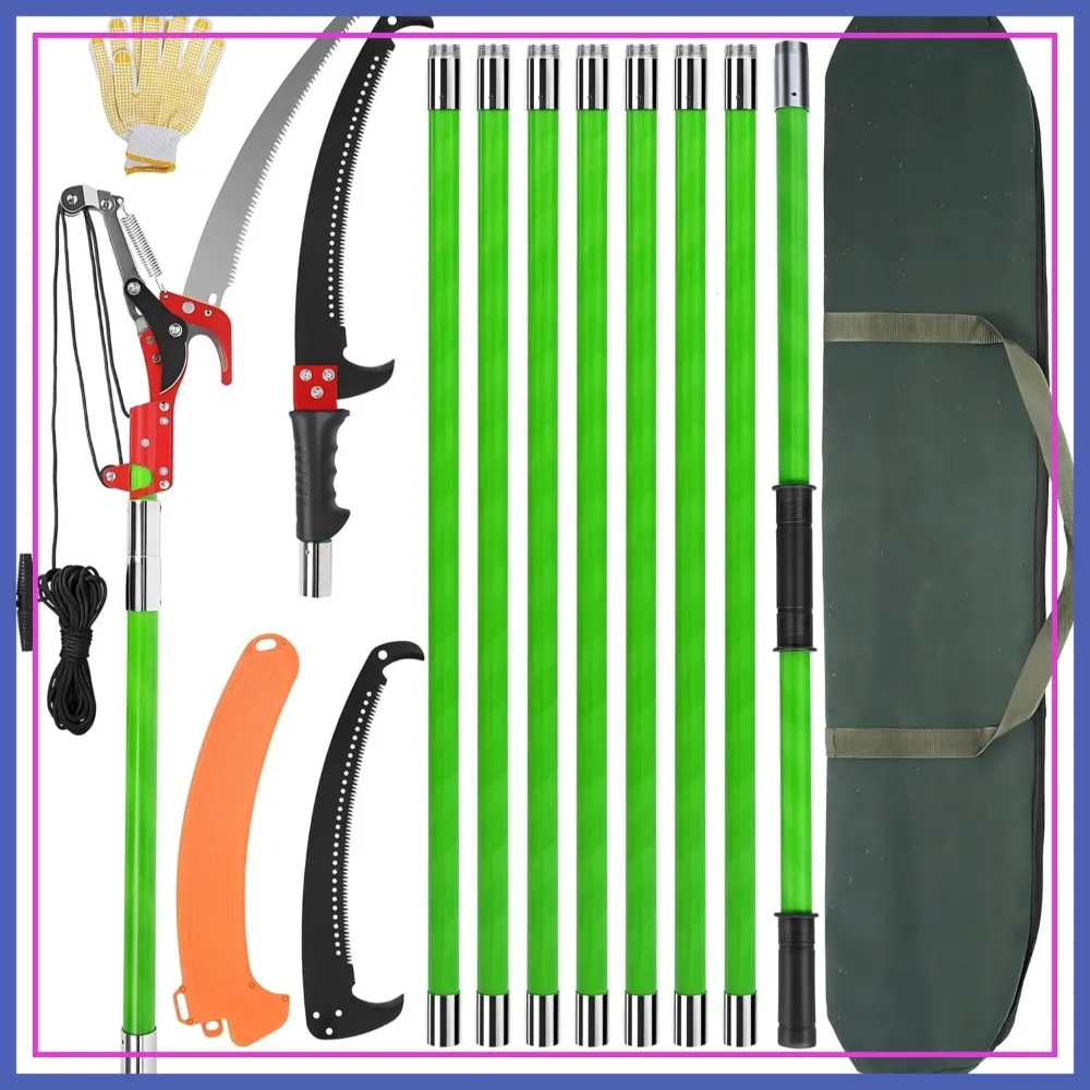 30Ft Manual Pole Saw, Extendable Tree Pruner with 9 Fiberglass Handles, Long Branch Cutter for Garden
30Ft Manual Pole Saw, Extendable Tree Pruner with 9 Fiberglass Handles, Long Branch Cutter for Garden