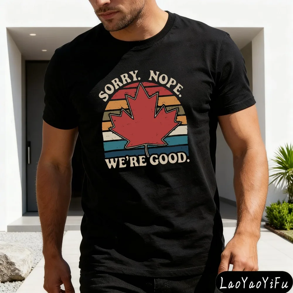 Sorry Nope We're Good Shirt Canada Maple Leaf Men Summer Tops Never 51 St State Tee Canadian Flag Retro Sunset Tops
Sorry Nope We're Good Shirt Canada Maple Leaf Men Summer Tops Never 51 St State Tee Canadian Flag Retro Sunset Tops