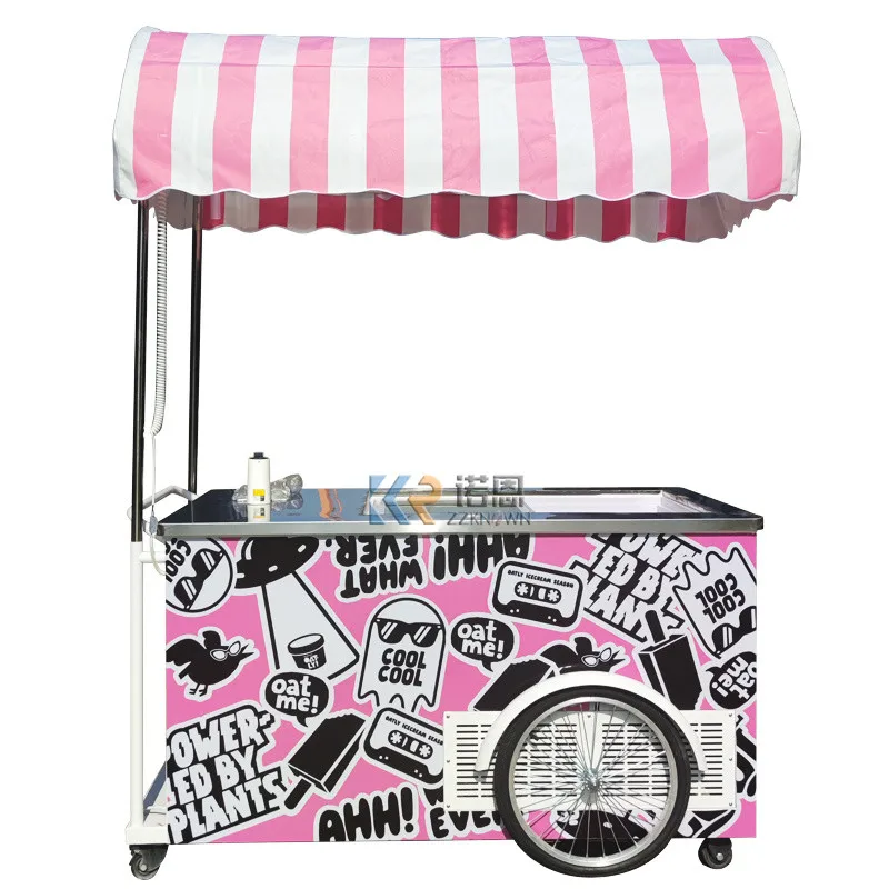 Portable Mobile Ice Cream Cart with Wheels Cold Drinks Vending Kiosk Gelato Display Freezer Trolley Cart Street Food Stall
Portable Mobile Ice Cream Cart with Wheels Cold Drinks Vending Kiosk Gelato Display Freezer Trolley Cart Street Food Stall