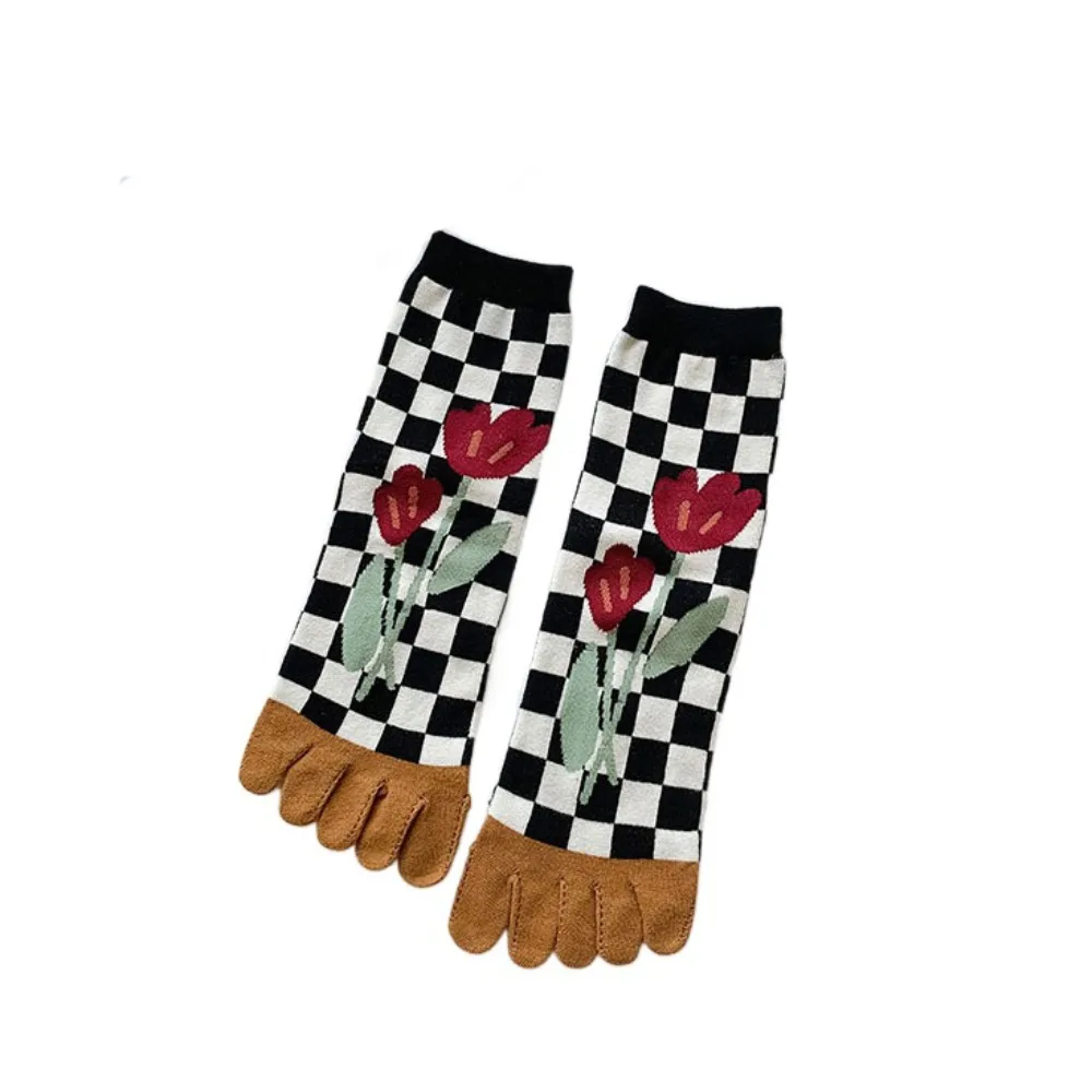 Elastic Flower Five Finger Tube Socks Stripe Grid Breathable Toe Mid-calf Socks Hosiery Cotton Split Toe Short Socks Slippers
Elastic Flower Five Finger Tube Socks Stripe Grid Breathable Toe Mid-calf Socks Hosiery Cotton Split Toe Short Socks Slippers