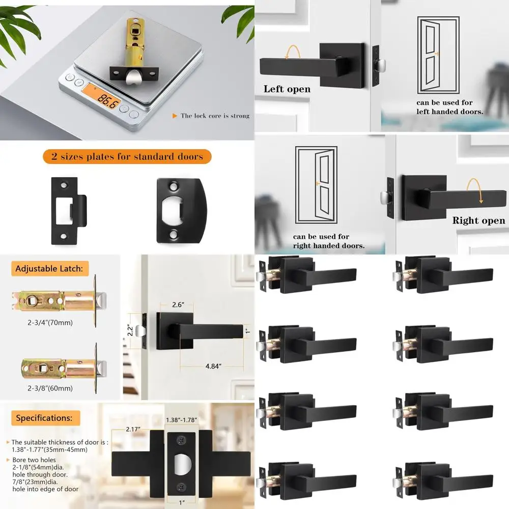 Квадратные матовые черные дверные ручки-рычаги, усиленные, без замка, реверсивные, набор из 8 штук, для межкомнатных дверей
Квадратные матовые черные дверные ручки-рычаги, усиленные, без замка, реверсивные, набор из 8 штук, для межкомнатных дверей